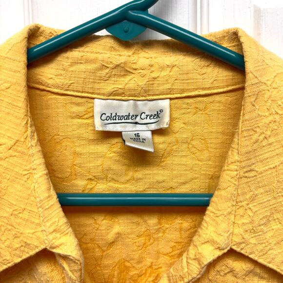 Coldwater Creek Yellow Orange Blazer, Textured Fabrick, Plus Size 16 - Picture 2 of 5